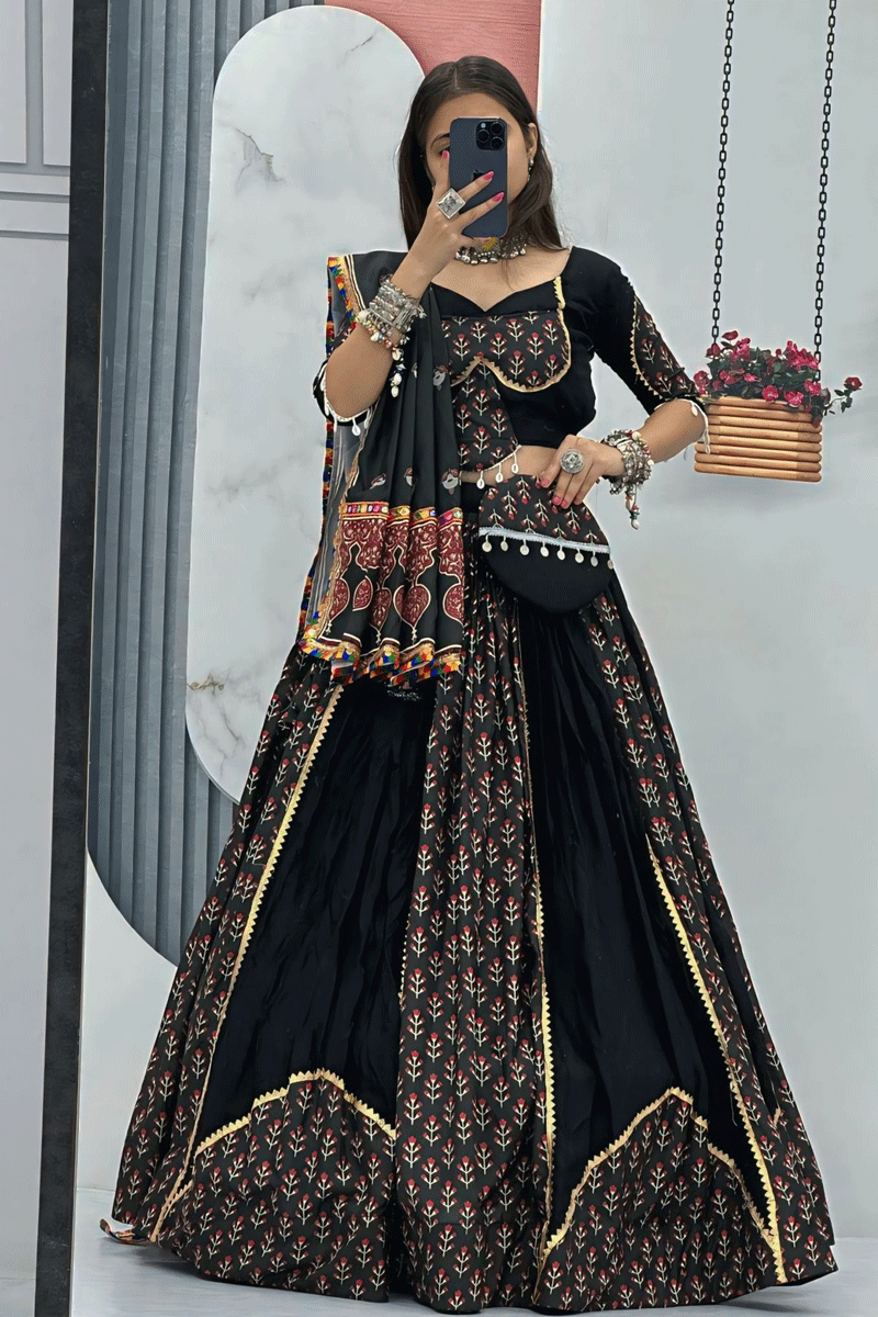 black lehenga for garba