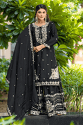 black pair sharara suit for wedding