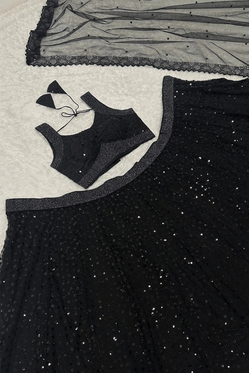 black sangeet lehenga 