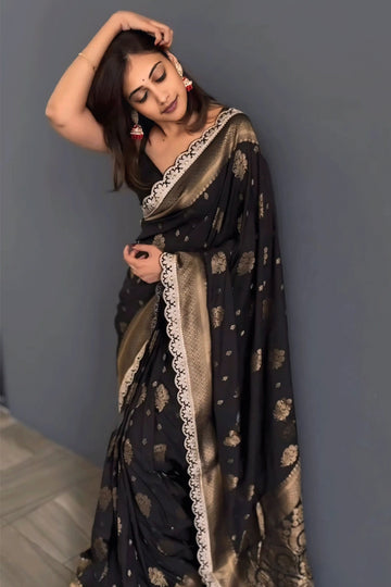 black saree for wedding