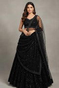 black sequence lehenga 