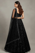 black sequence lehenga for sangeet 
