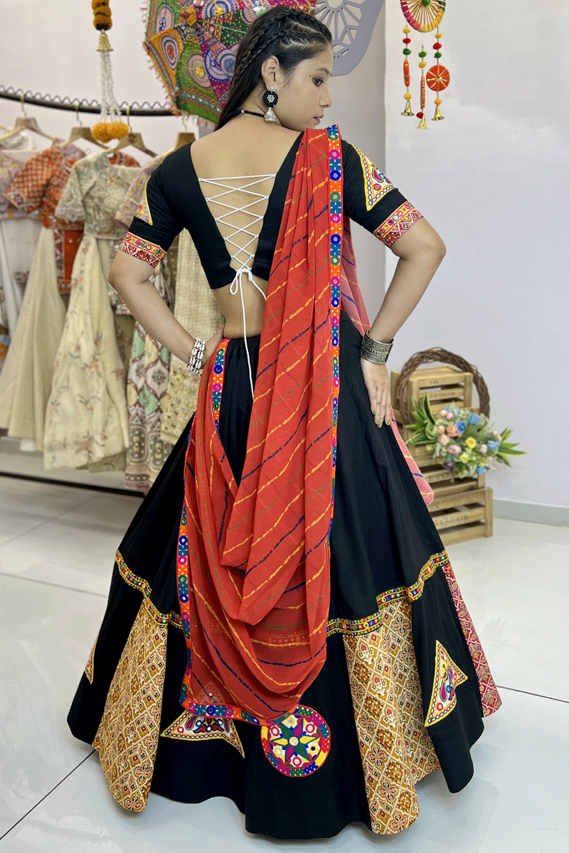 black lehenga for women