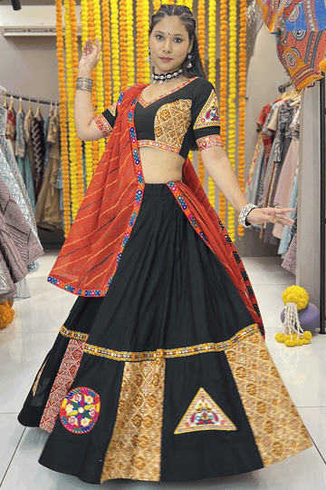 black lehenga for women