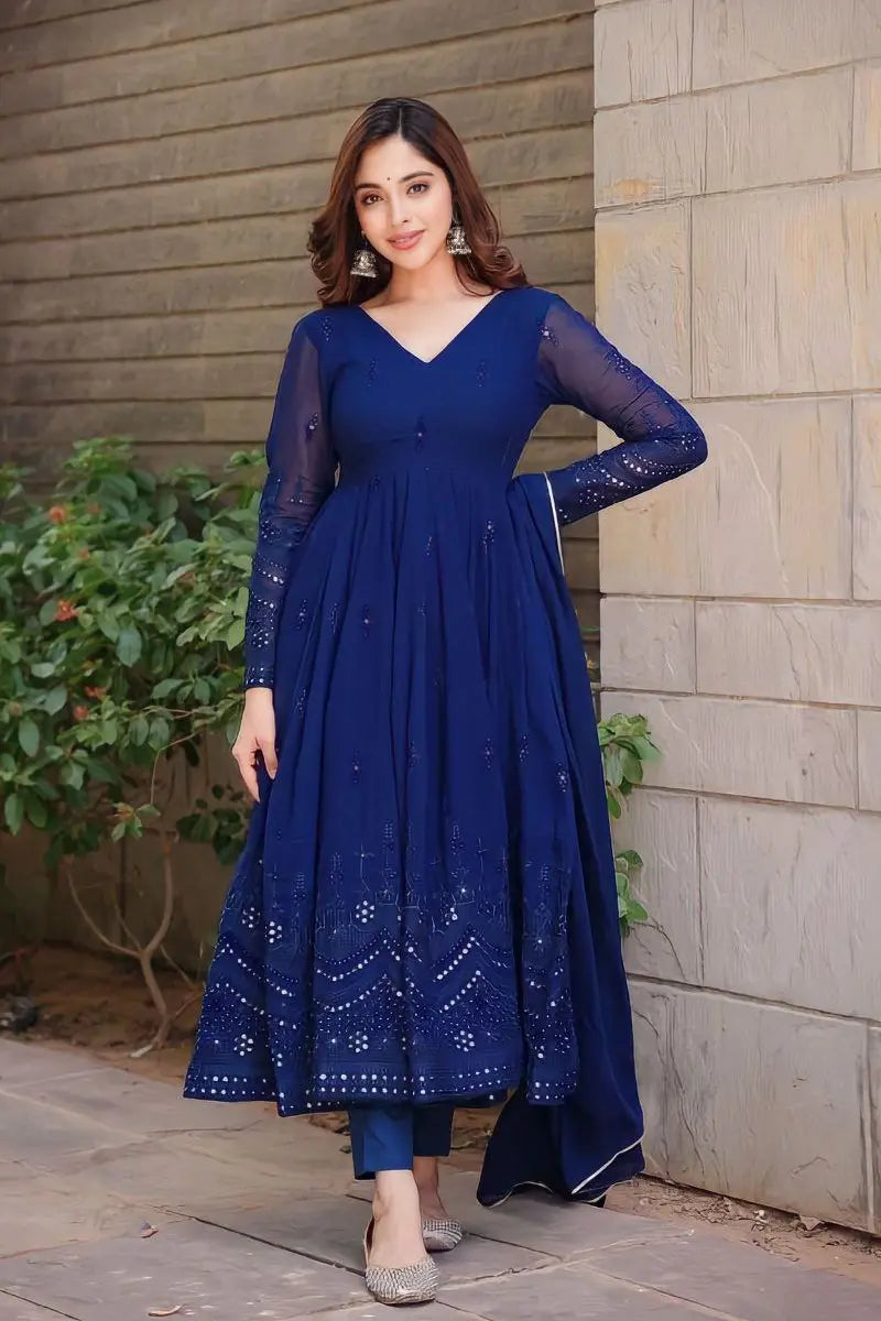 blue gown for raksha bandhan