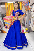 blue colour lehenga choli