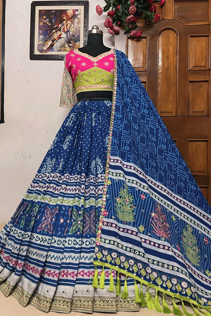 blue lehenga choli for garba