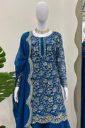 blue sharara suit 