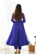 blue anarkali gown with dupatta