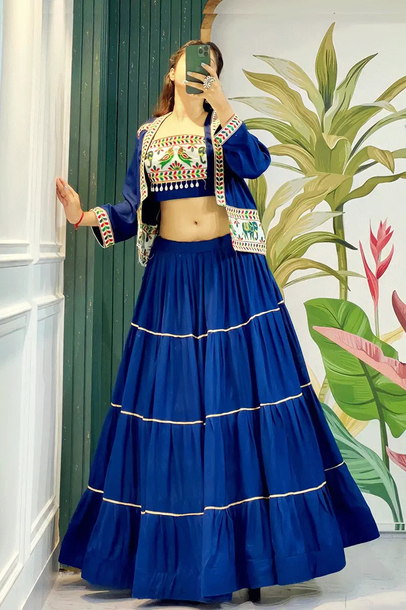 Heavy Flair Blue Chaniya Choli Latest Collection