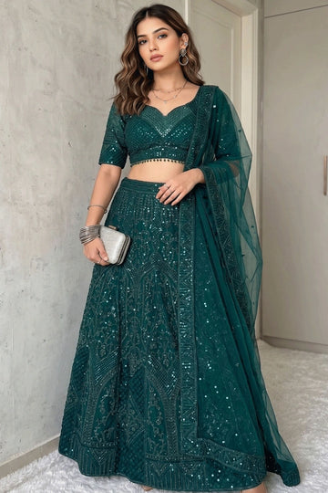 bridal reception sequin lehenga choli