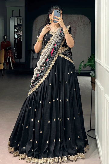 brother sangeet black lehenga