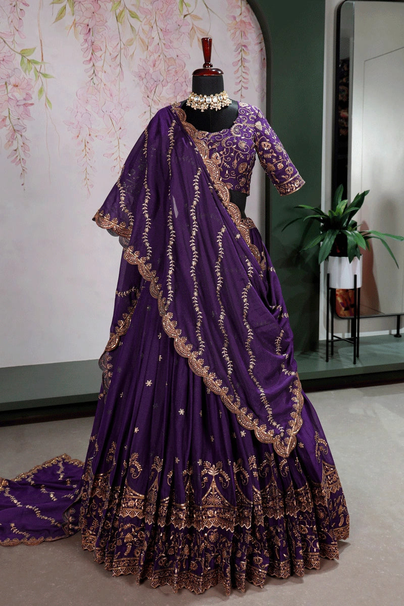 celebration wear sequin lehenga