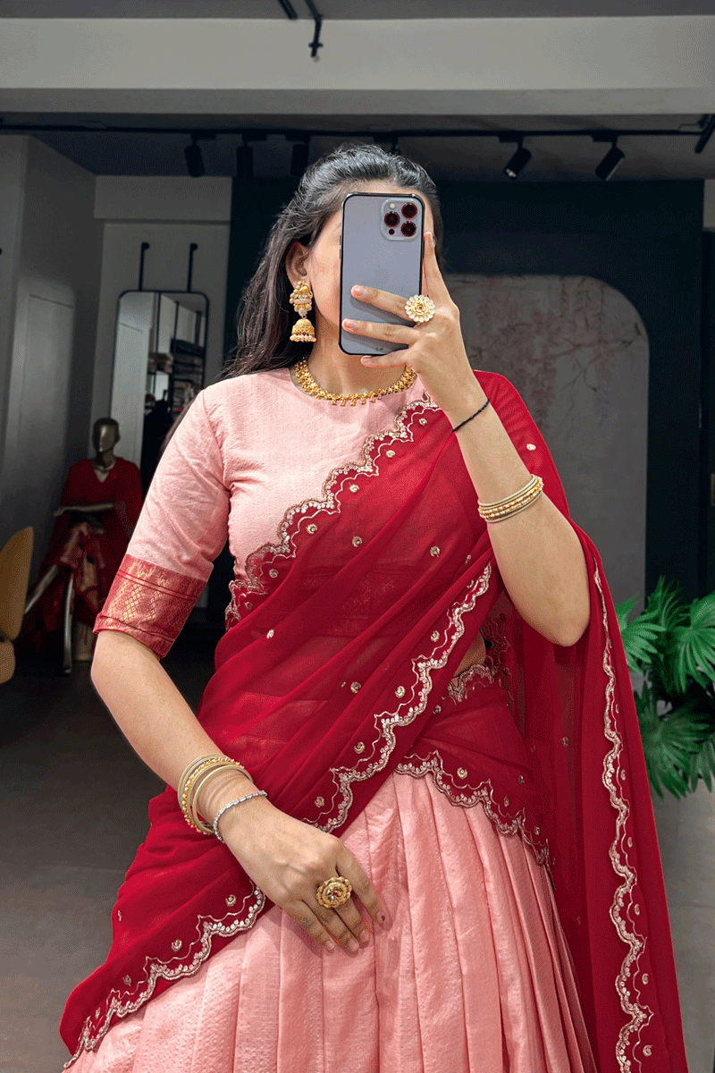 cotton silk half saree