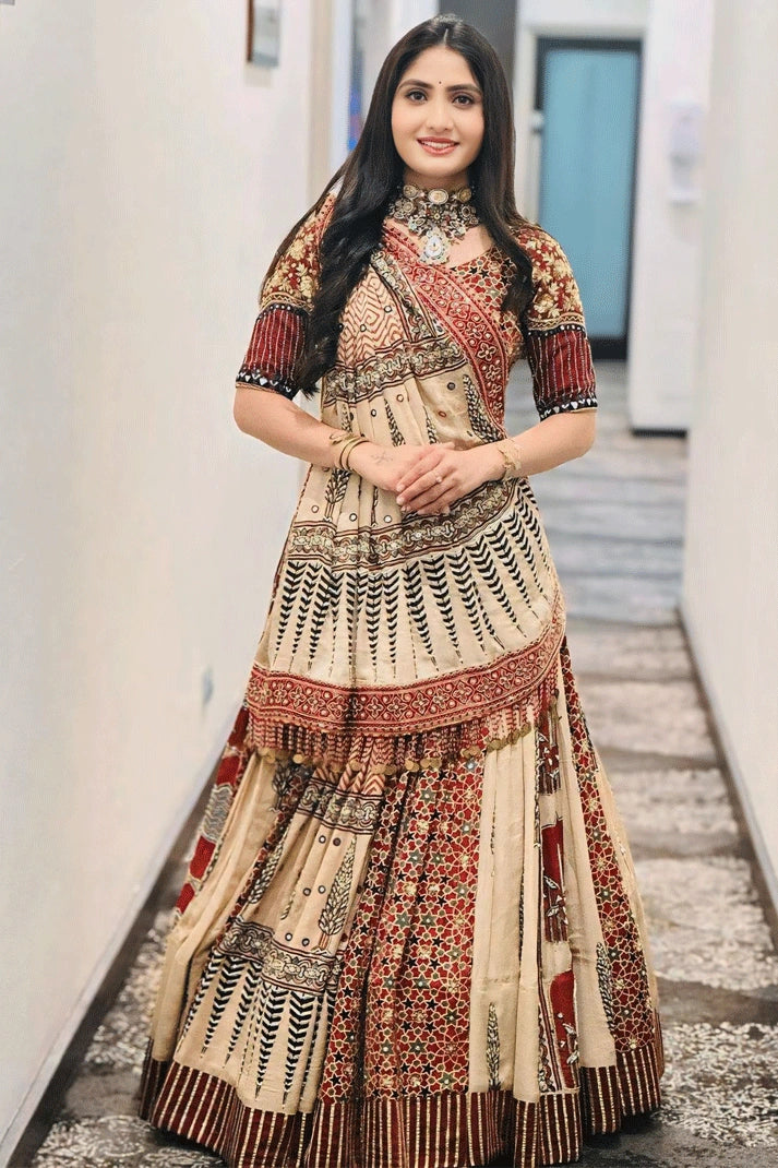 cream colour chaniya choli