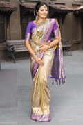 cream saree for wedding function