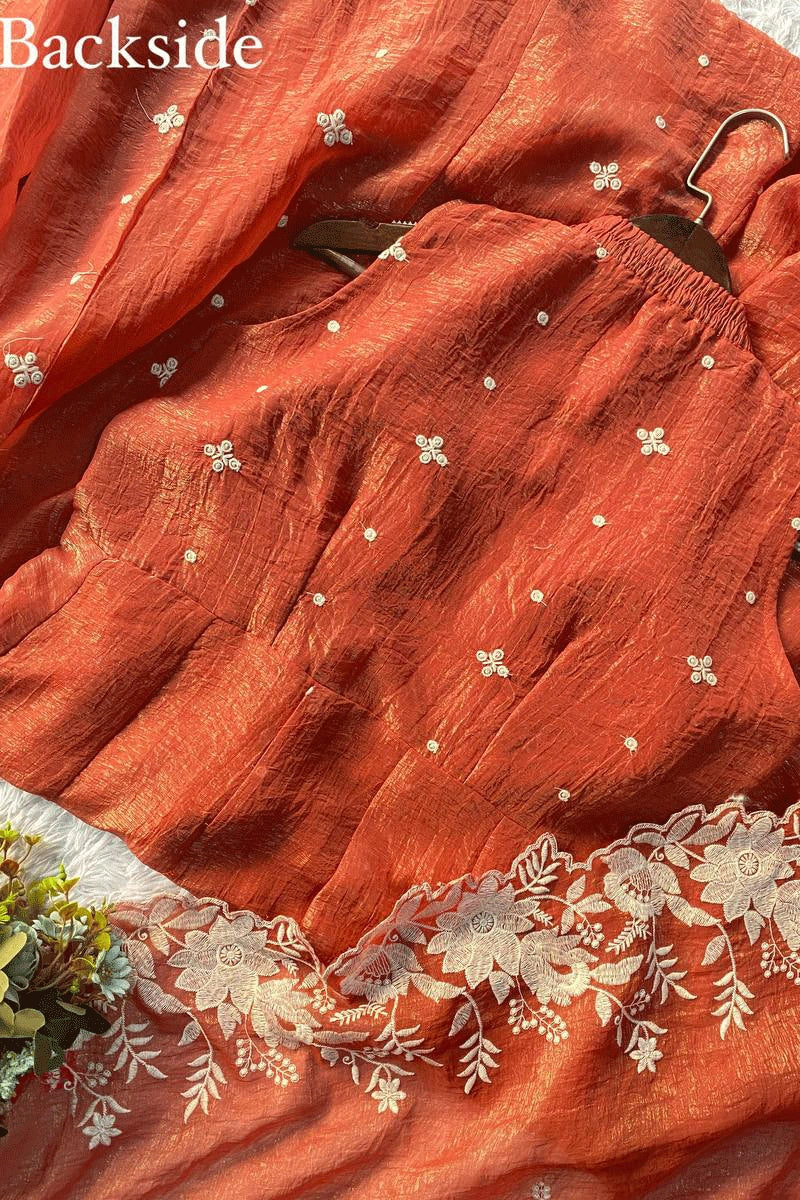 crunchy Silk Sleeveless wedding Special Sharara