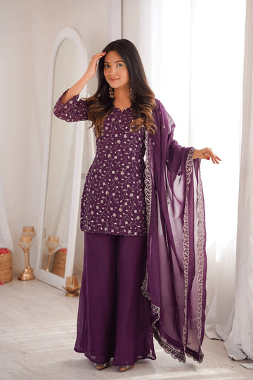 crunchy silk sharara dress