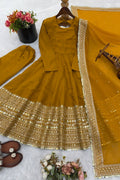 designer anarkali dress for sister haldi