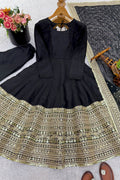 designer black anarkali gown