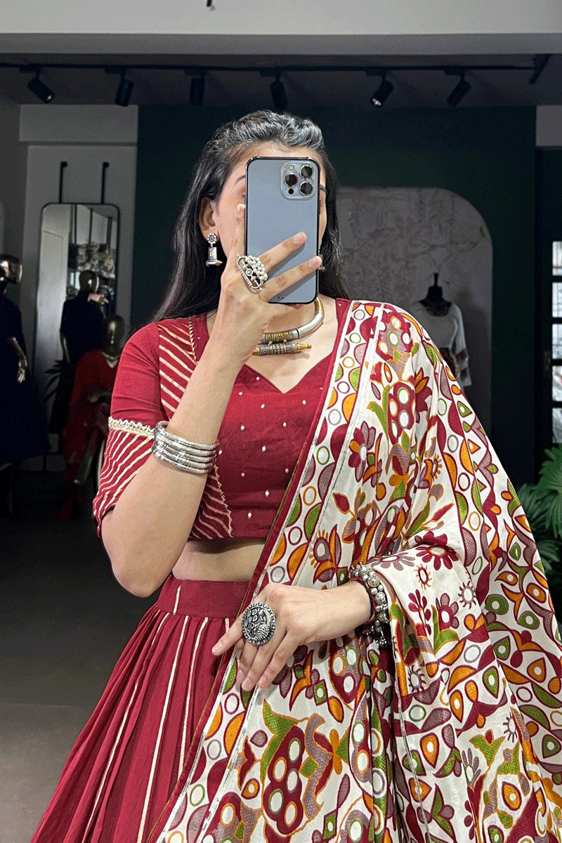 designer gamthi lehenga for women