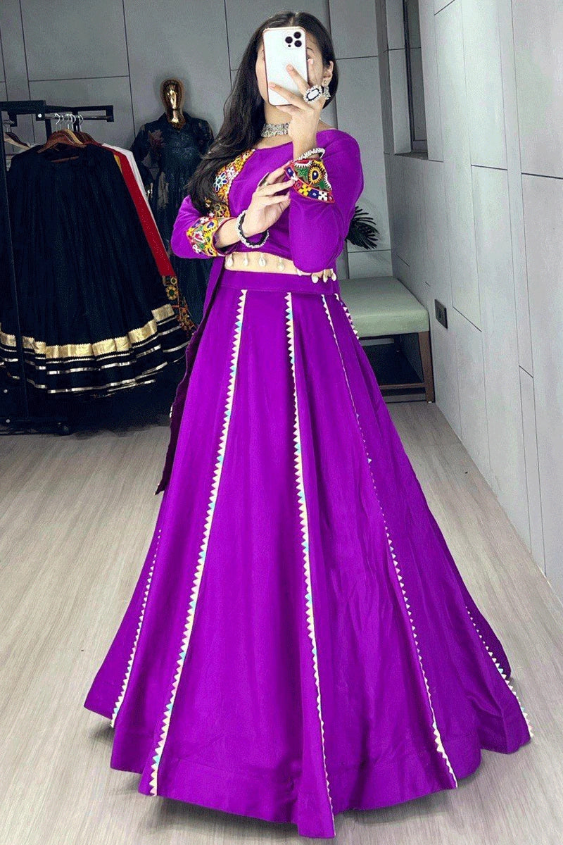 designer gamthi lehenga with kodi work