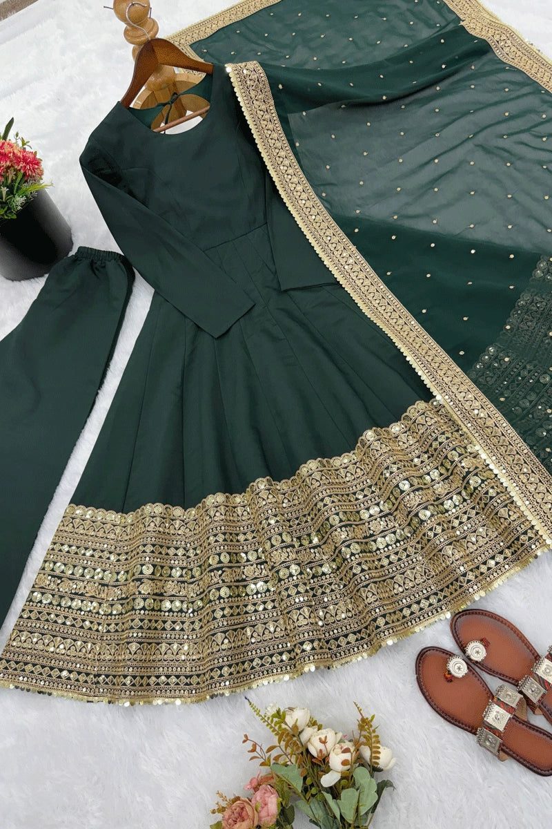 designer green anarkali suit
