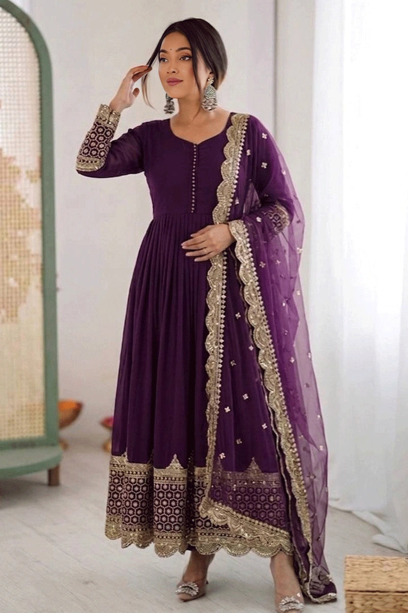 designer heavy flair anarkali gown