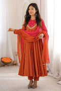designer long anarkali dress for gen z girl