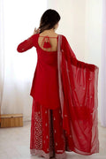 designer palazzo suit with embroidery