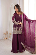 designer purple sharara palazzo dress