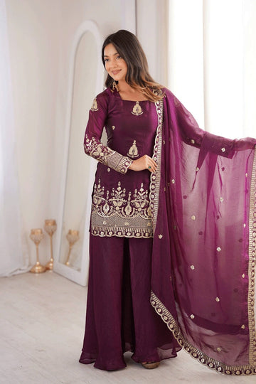 designer purple sharara palazzo dress