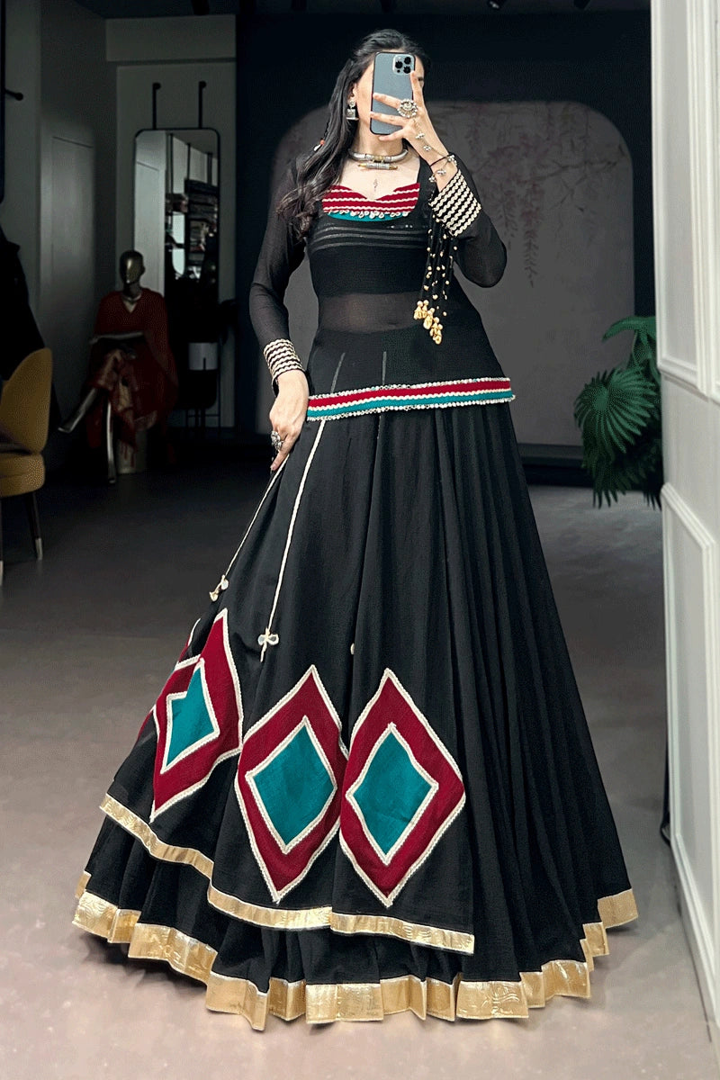 designer ready to wear navratri special lehenga choli with top