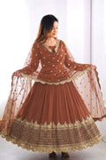 designer reception anarkali gown