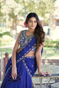designer royal blue lehenga