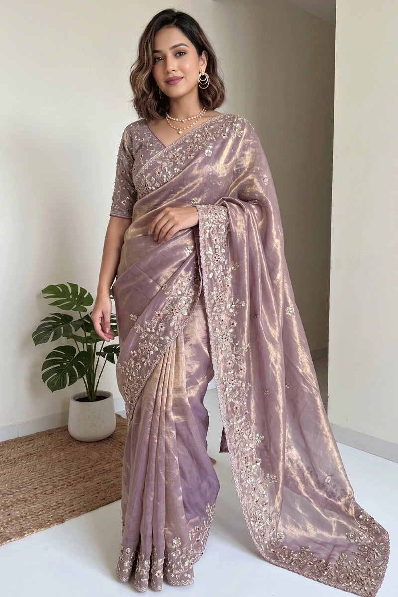 designer satin silk saree for women