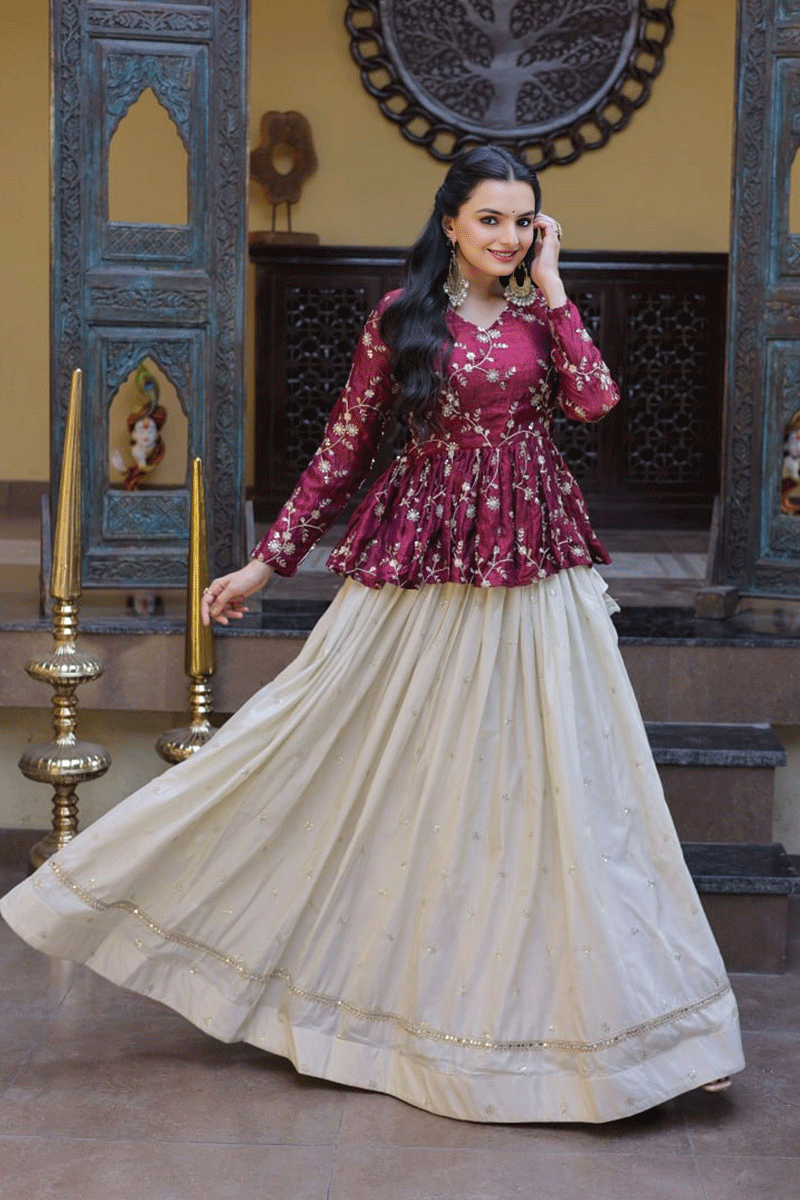 fully stitched sequin lehenga choli