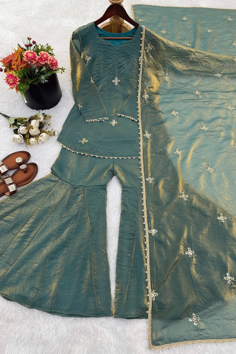 designer sharara top set