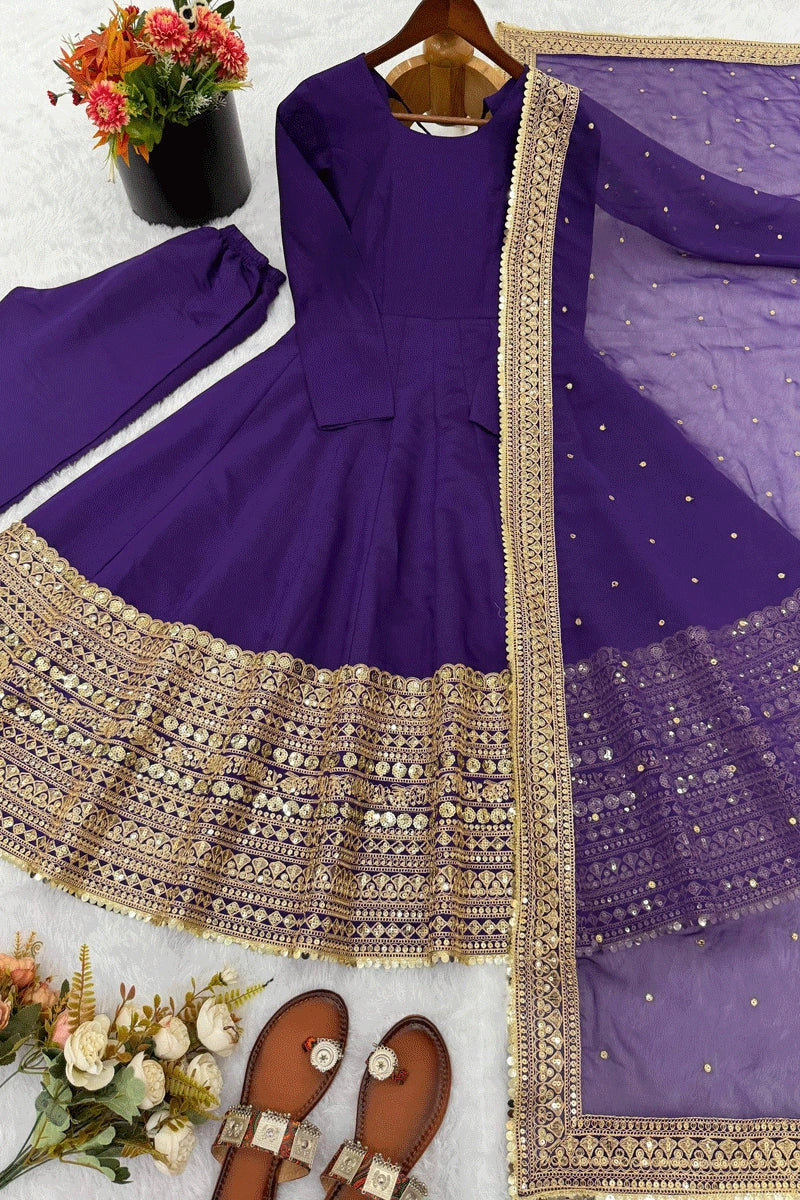 designer silk anarkali gown
