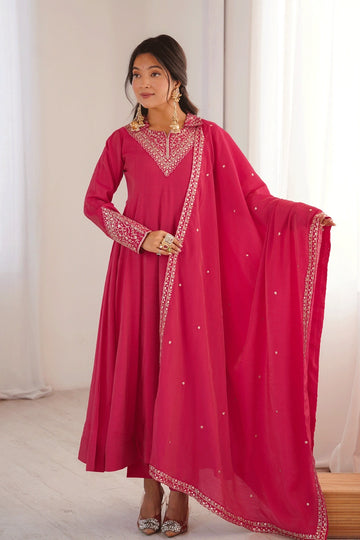 designer zari work anarkali dress