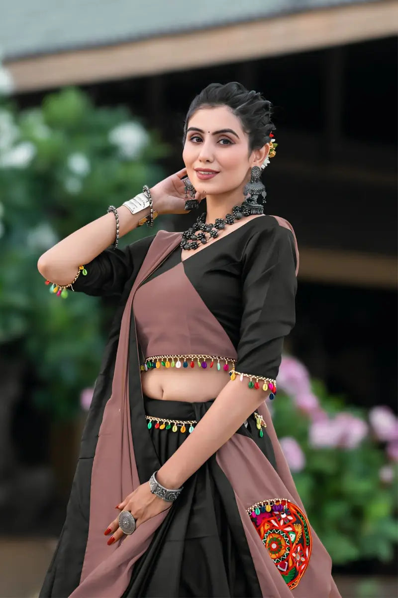 designer black lehenga