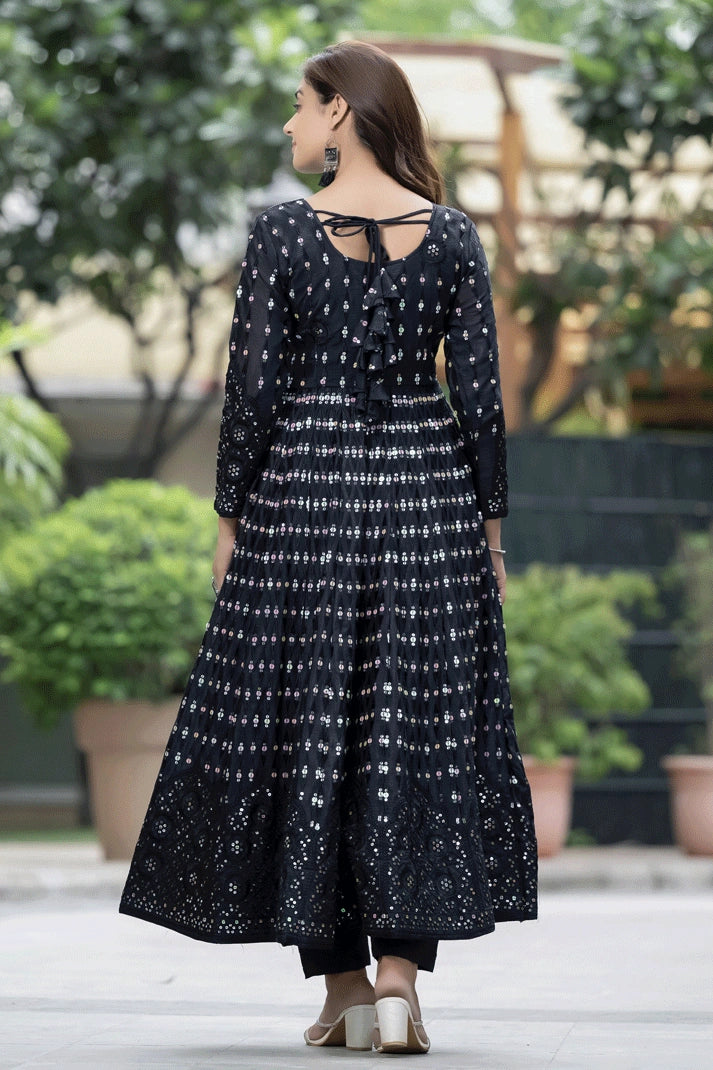 black gown for diwali