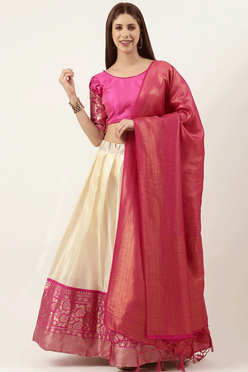 double colour half saree for pongal