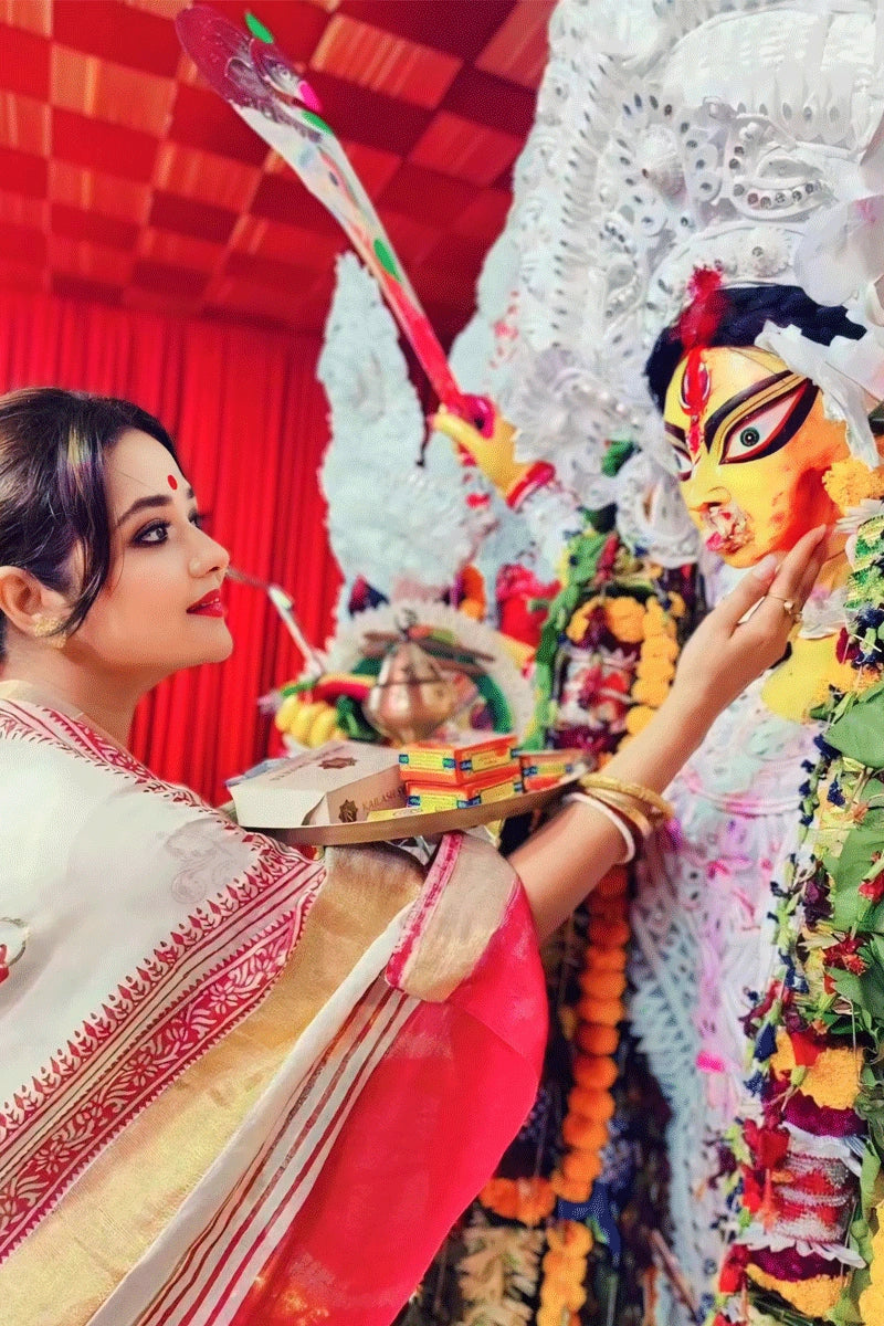 durga puja saree