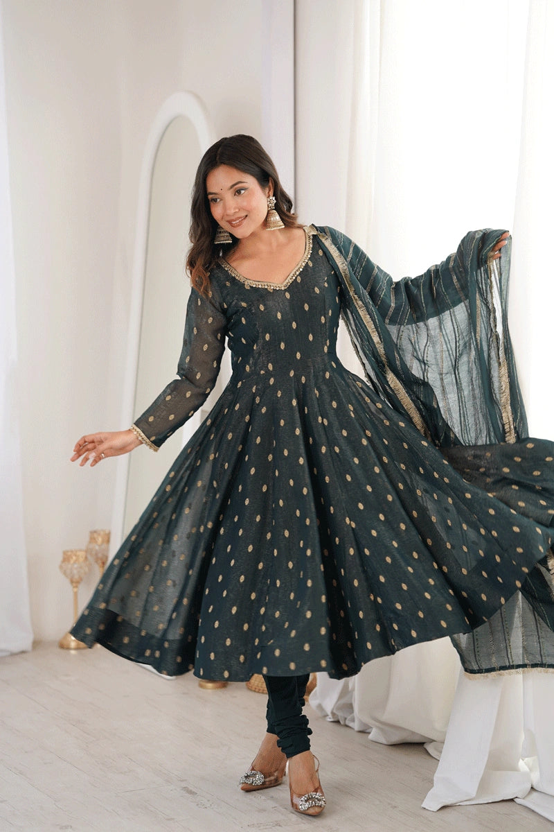 elegant long anarkali dress