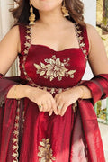 elegant sleeveless anarkali dress