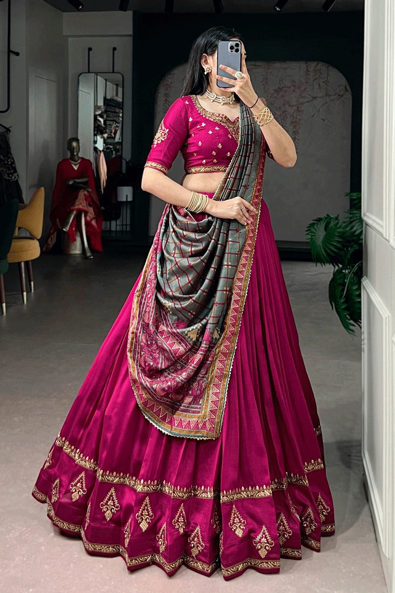 embroidery work lehenga choli for wedding