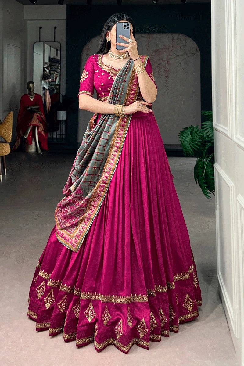 embroidery work lehenga choli for wedding