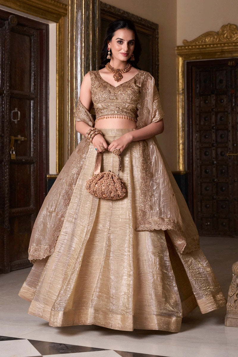 embroidery work lehenga for brother wedding
