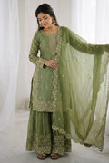 embroidery work plazo suit